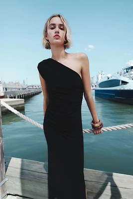 ASYMMETRIC MIDI DRESS