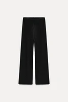 RIBBED WIDE LEG PANTS