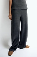 RIBBED WIDE LEG PANTS