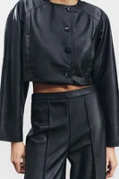 SHORT FAUX LEATHER JACKET