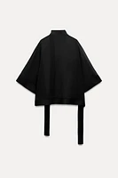 SEMI-SHEER RIBBONS CAPE TOP