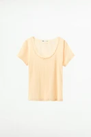 LACE TRIM POINTELLE T-SHIRT