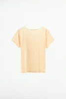 LACE TRIM POINTELLE T-SHIRT