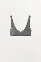 LACE TRIM POINTELLE FLOWER SPORTS BRA