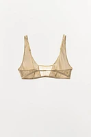 SATIN EFFECT MESH BRALETTE