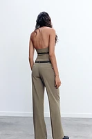 LOW-RISE DOUBLE BELT PANTS