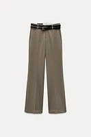 LOW-RISE DOUBLE BELT PANTS