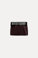 BELTED VELVET MINI SKIRT