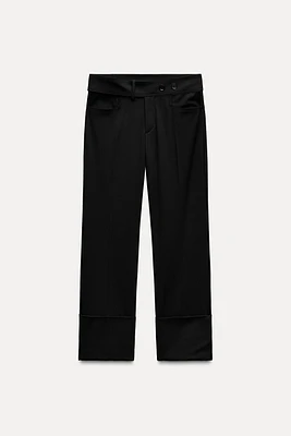 CUFFED STRAIGHT LEG PANTS