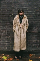 EXTRA LONG FAUX FUR COAT