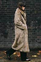 EXTRA LONG FAUX FUR COAT