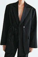 OVERSIZED DOUBLE BREASTED BLAZER WITH LAPEL