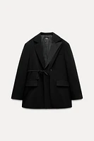 OVERSIZED DOUBLE BREASTED BLAZER WITH LAPEL