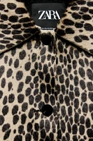 FAUX FUR ANIMAL PRINT OVERSHIRT