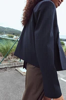 OVERSIZED CROP PINSTRIPE BLAZER