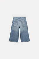 TRF MID-RISE BAGGY DENIM SHORTS