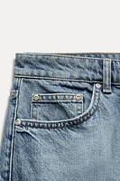 TRF MID-RISE BAGGY DENIM SHORTS