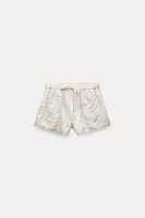 LINEN BLEND EMBROIDERED SHORTS