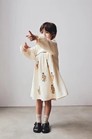 SMOCKED EMBROIDERED DRESS