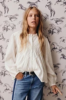 ROMANTIC LACE TRIM SHIRT