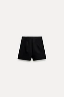 DOUBLE FABRIC SHORTS WITH A HIGH WAIST