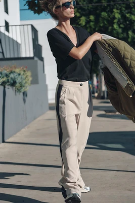 FLOWY PANTS WITH SIDE STRIPE