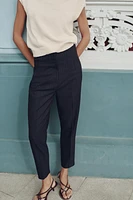 HIGH-WAISTED PINSTRIPE PANTS