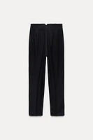 HIGH-WAISTED PINSTRIPE PANTS