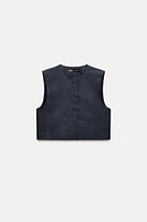 DENIM EFFECT VEST