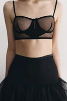 MATCHING MESH UNDERWIRE CORSET