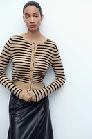 STRIPED KNIT CARDIGAN