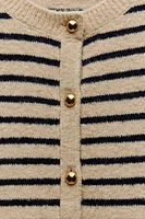 STRIPED KNIT CARDIGAN