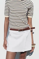 BELTED WRAP SKORT