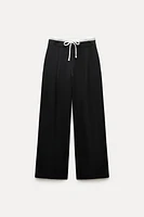 DOUBLE WAIST WIDE LEG PANTS