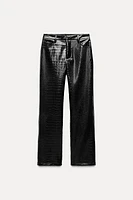 FAUX LEATHER STRAIGHT LEG PANTS