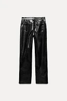 FAUX LEATHER STRAIGHT LEG PANTS