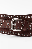 DISTRESSED EFFECT STUDDED SASH BELT