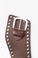 DISTRESSED EFFECT STUDDED SASH BELT