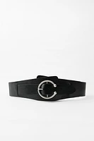 LEATHER BELT WITH PIERCING BUCKLE