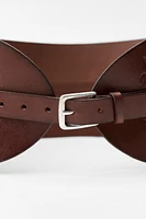 EMBOSSED LEATHER SASH BELT