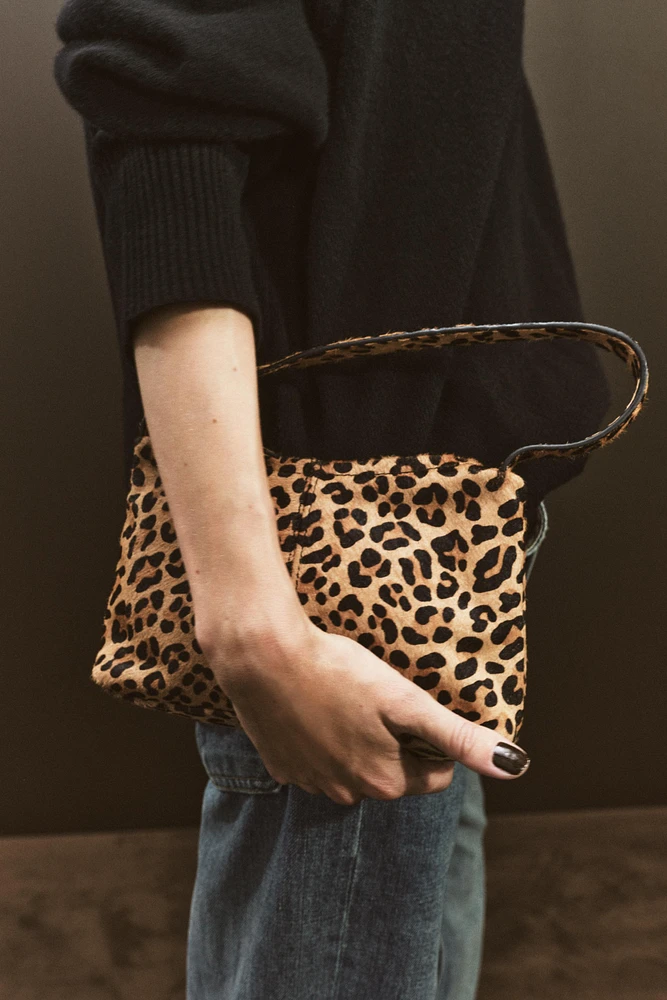 ANIMAL PRINT LEATHER MINI BAG