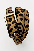 ANIMAL PRINT FINE LEATHER BELT