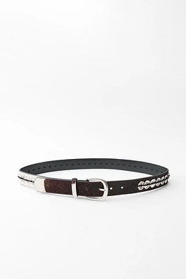 ANIMAL PRINT MEDALLION LEATHER BELT