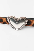 ANIMAL PRINT HEART LEATHER BELT