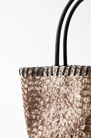 ANIMAL PRINT LEATHER MINI BUCKET BAG