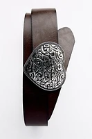 COWBOY BELT WITH HEART BUCKLE