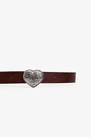 COWBOY BELT WITH HEART BUCKLE