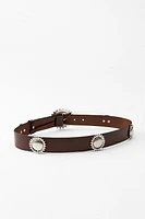 FLOWER BUCKLE LEATHER BELT