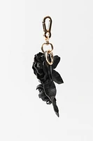 LEATHER FLOWER KEYCHAIN