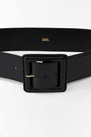 LINED BUCKLE LEATHER BELT